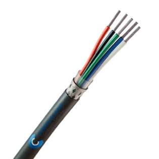Cabo AFT 5x18 Awg Blindado em Malha de Cobre Estanhado Preto