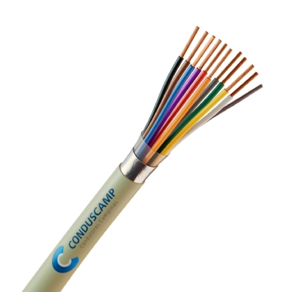 Cabo Manga 10X22 Awg Blindado Fita Aluminizada Verde/palha