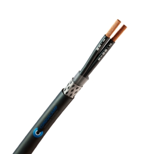 Cabo Comando/Controle 2x4,00 mm² Blindado Malha de Cobre Estanhado Preto