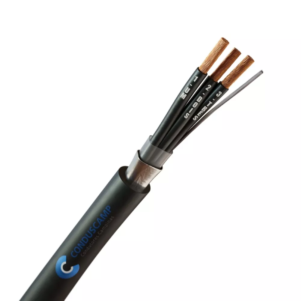Cabo Comando/Controle 3x1,00 mm² Blindado Fita Aluminizada Preto
