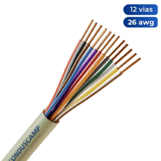 Cabo Manga 12X26 Awg Sem Blindagem Verde/Palha