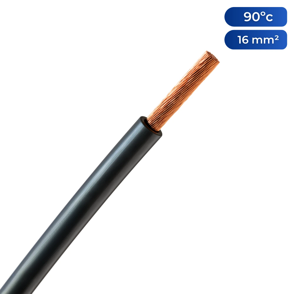 Cabo de Solda 16,00 mm² de Borracha Preto