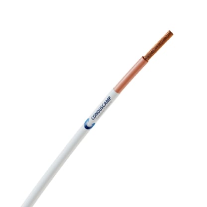Cabo Silicone 10,00 mm² 300 Graus Com Fibra de Vidro Branco