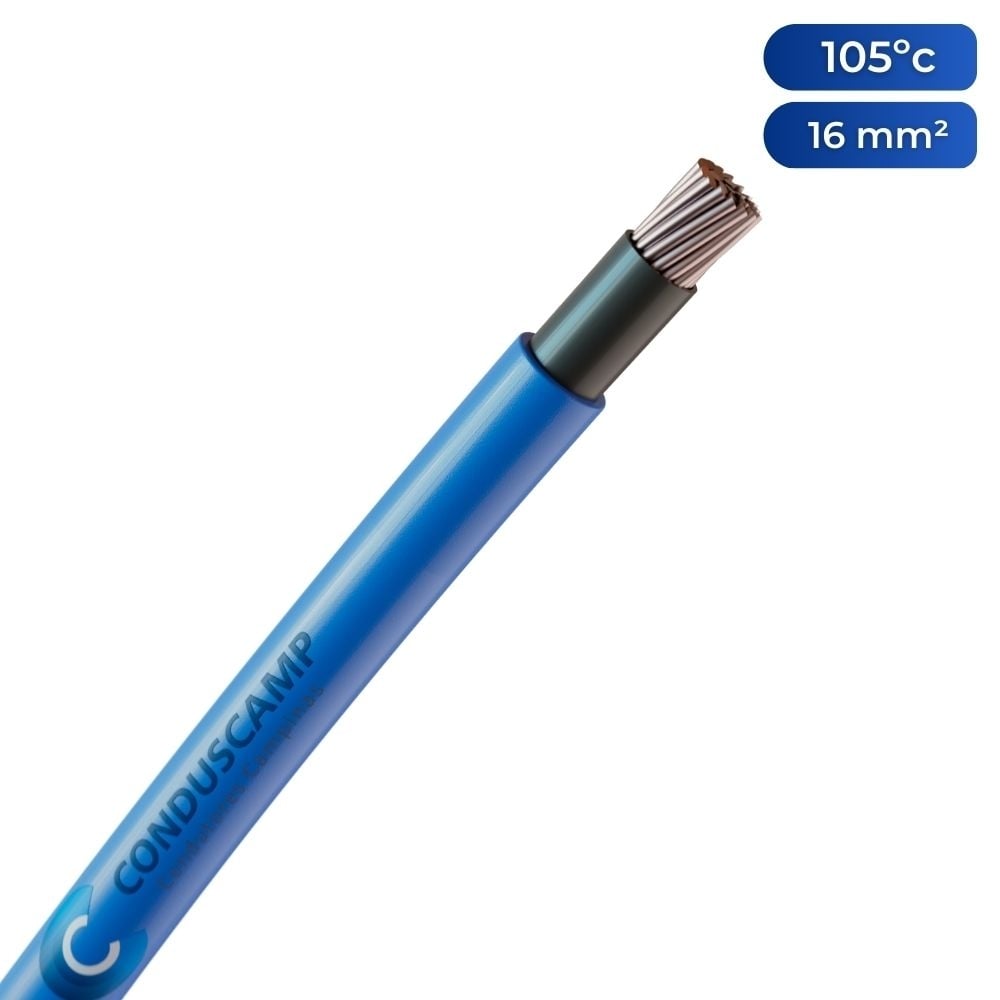 Cabo Alumínio 1kv Dupla Isolação 16,00mm² Azul Claro
