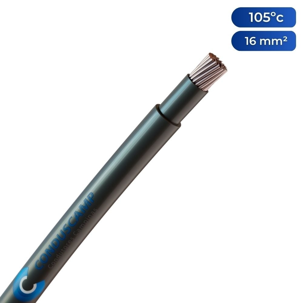 Cabo Aluminio 1kv Dupla Isolação 16,00 mm² Preto