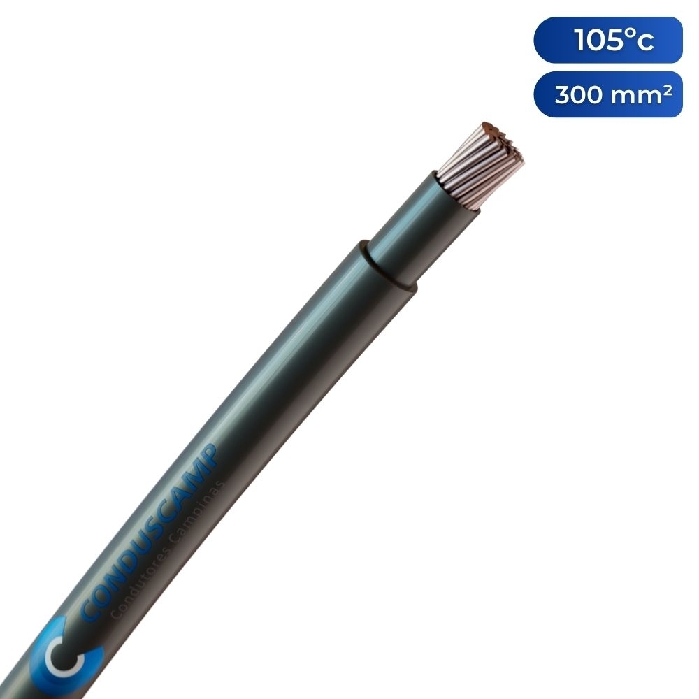 Cabo Aluminio 1kv Dupla Isolação 300,00 mm² Preto