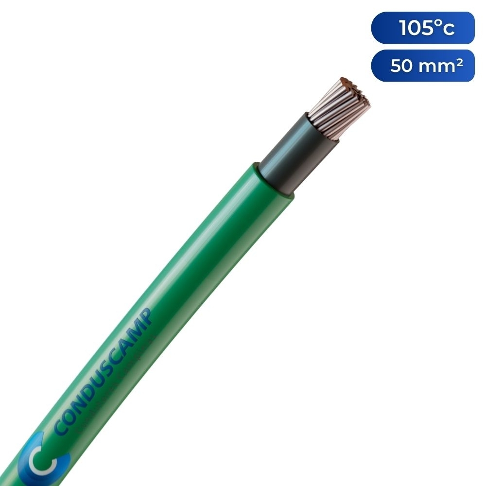 Cabo Alumínio 1kv Dupla Isolação 50,00mm² Verde