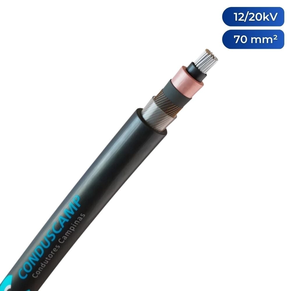 Cabo Aluminio Epr 12/20kv 70,00 mm2 Preto