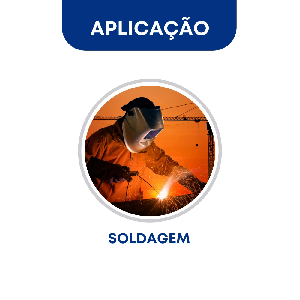Imagem com foto e texto sobre aplicações e utilização do cabo de solda de 16mm2: soldagem.